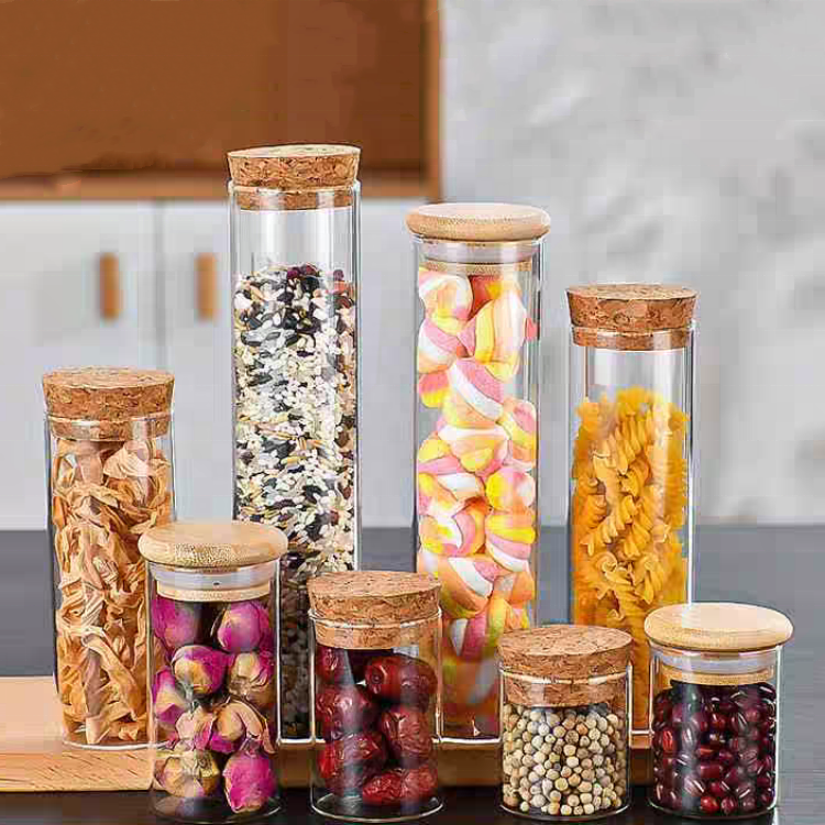 Different Size Glass Plastic Test Tube With Cork Stopper