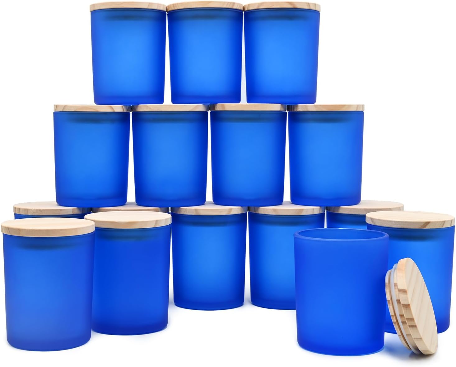 Hot Selling Luxury 7oz 10oz 8oz Glass Candle Holders Lanterns Candle Jars Frosted Glass Candle Jar With Bamboo Lid