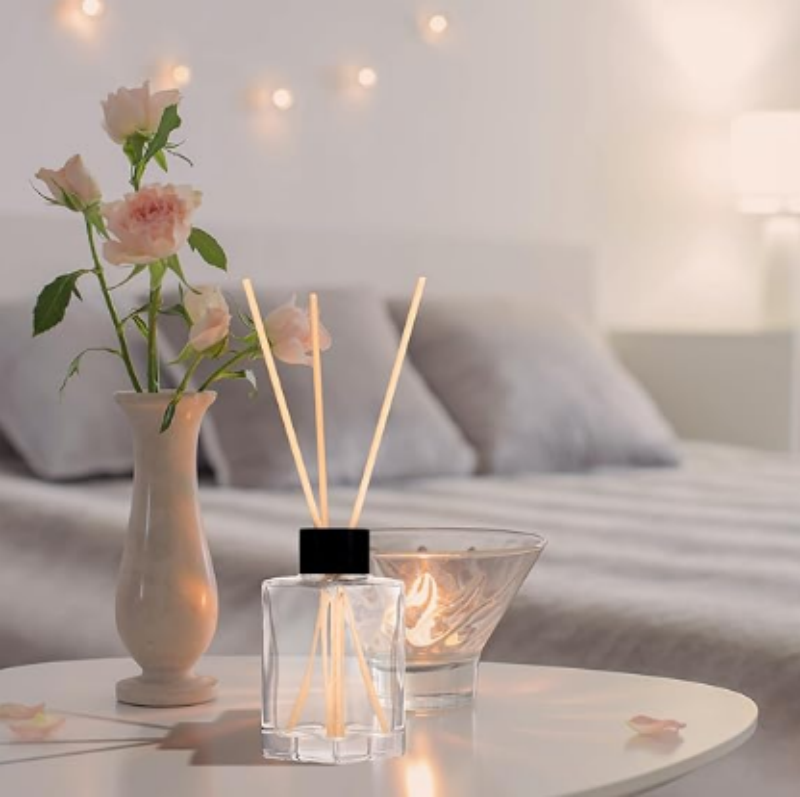 Home Fragrance Wholesale Custom Label Essential Oil Aroma Reed Diffuser in Glass Jar With Agate