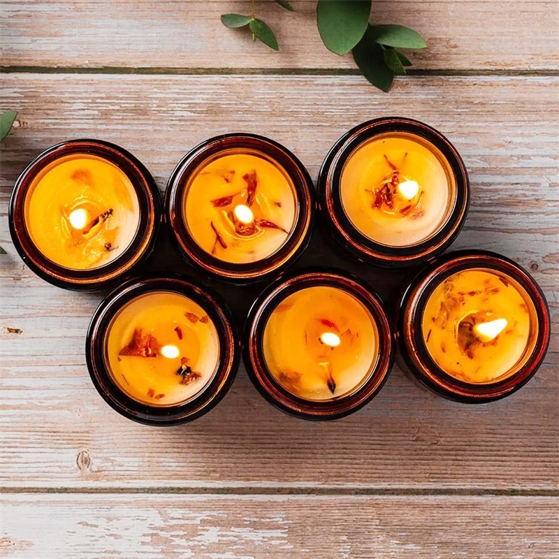 1oz Amber Empty Glass Jars 10/30/50ml Bridesmaid Proposal Candle Gifts