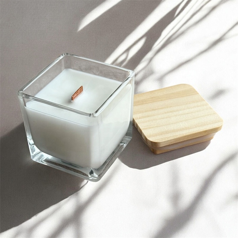 Large 10 oz Candles Square Glass Jar Candles Classic Candles Container Handmade
