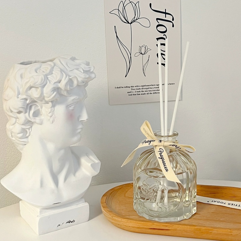 Wholesale Luxury Christmas Gifts Transparent Round Glass Reed Diffuser Bottle 100ml