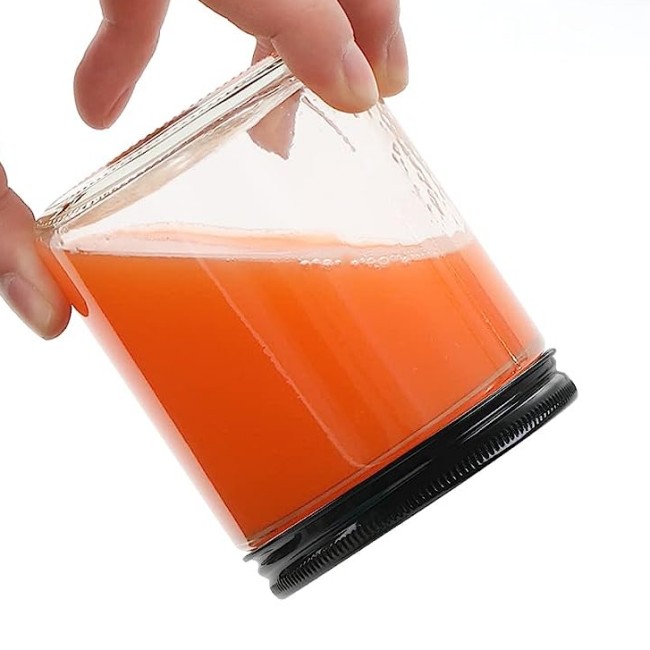 250g-16oz Luxury Straight Sided Glass Candle Jar Amber Clear Holder With Aluminum Metal Lids for Home Use