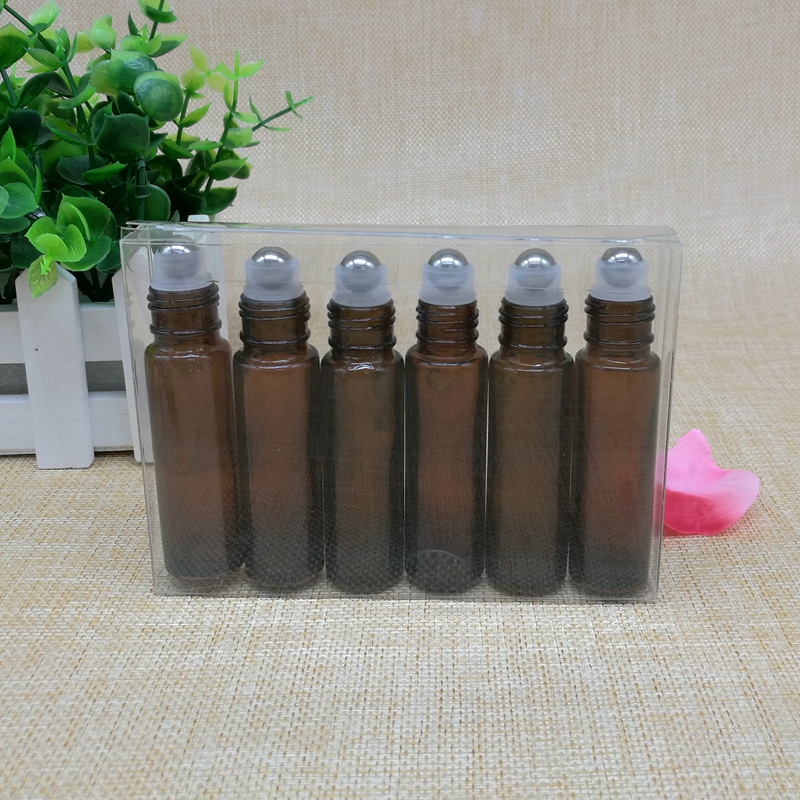 10ml Wholesale Custom Roll on Glass Bottle 5ml 10ml Amber Roller Bottle With Stainless Roller 8 ml