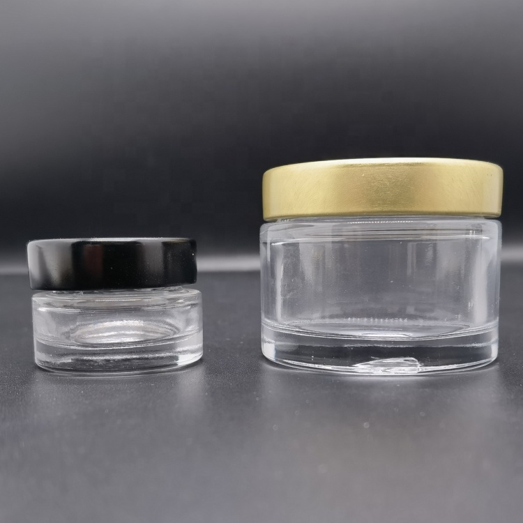 Luxury 1oz 2oz Glass Empty Cosmetic Cream Bottle Green Packaging Face Cream Powder Jars for Eye Cream Perfume Skin Care