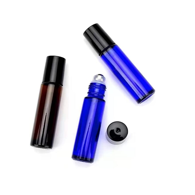 10 Ml Small Y Oung Living Perfume Roll-on Bottle 10ml Frosted Matte Black Crystal Essential Oil Roller Ball Roll on Glass Bottle