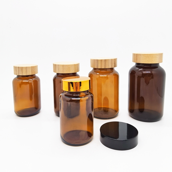 Frost /clear/amber 50ml 100ml 150ml Round Glass Pill Bottles Pharmaceutical Pill Bottle Medicine Capsule Bottles With Screw Cap
