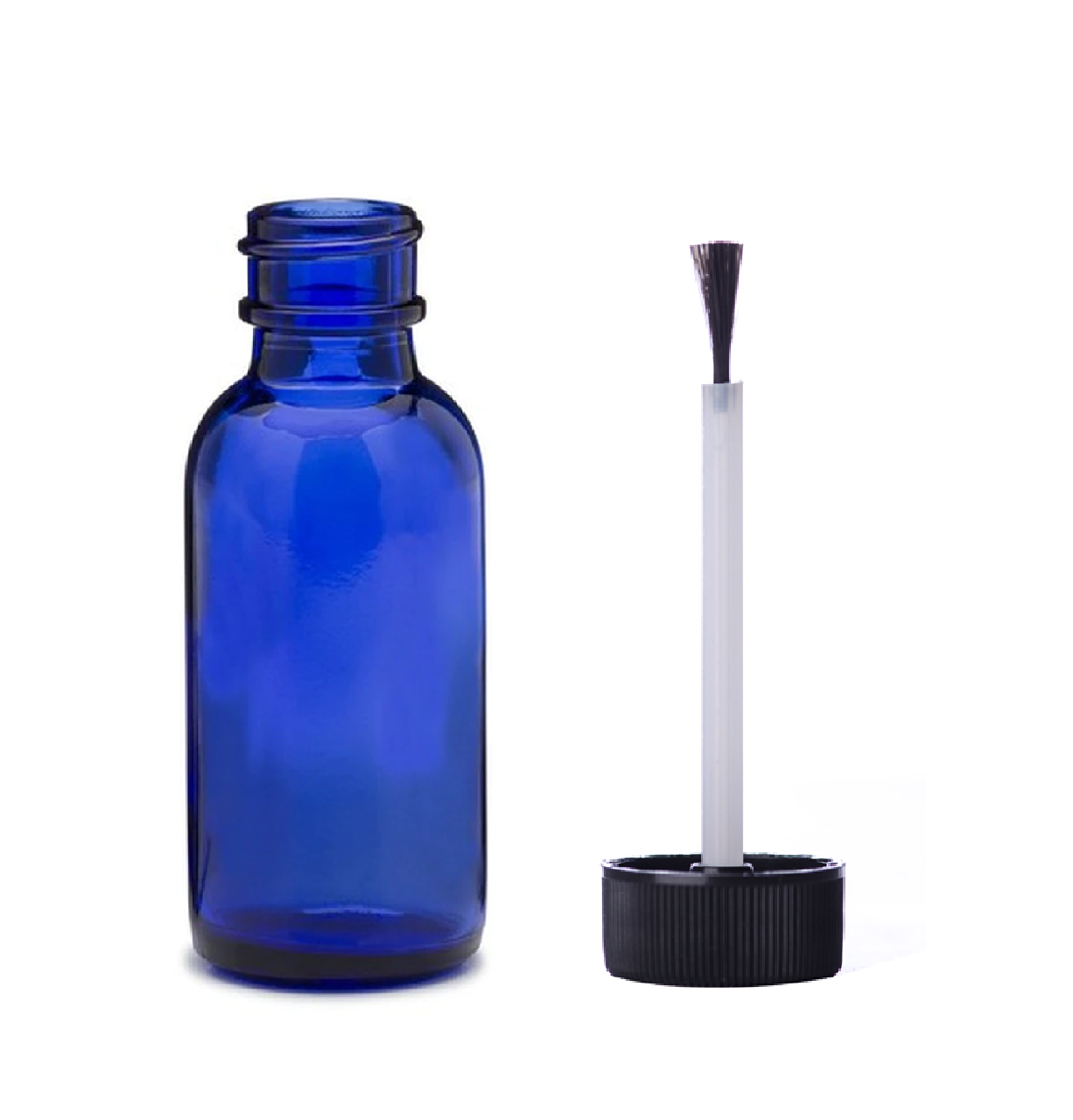 Boston Round Bottles With Brush Caps glass bottle
