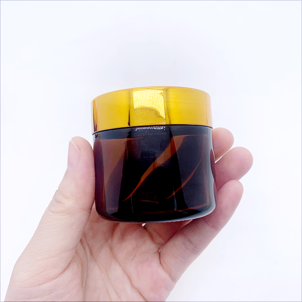 Cosmetic Cream Glass Jar With Silver Lid and Plastic Seal Stock Raw Material for Skin Care Packaging Use With Screw Cap