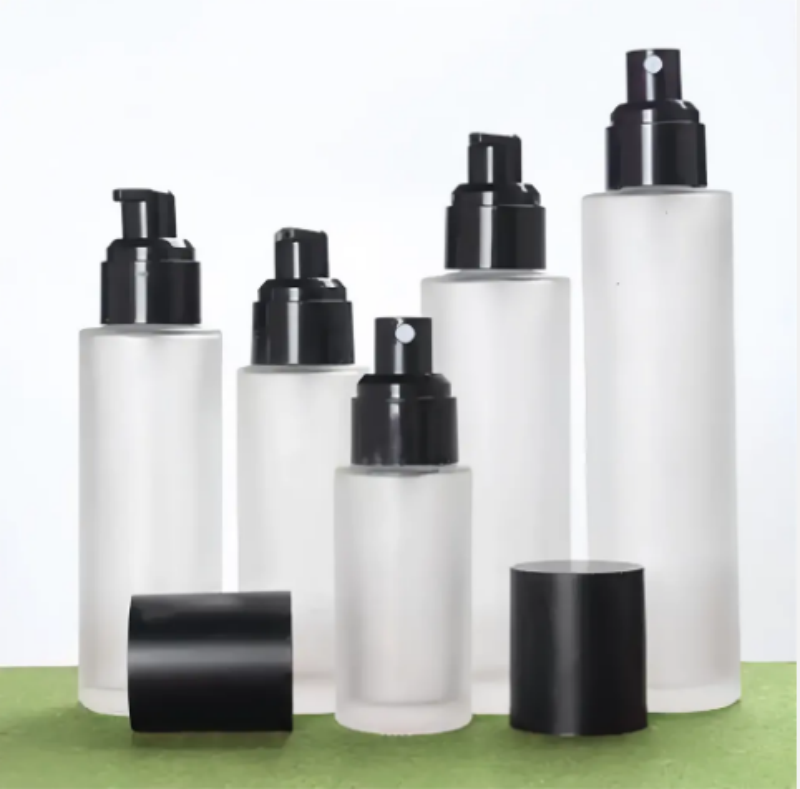 Hot Selling Clear Cosmetic Container Glass Foundation Bottles 20ml/30ml/50ml/60ml/80ml/100ml Empty Lotion Pump Bottles