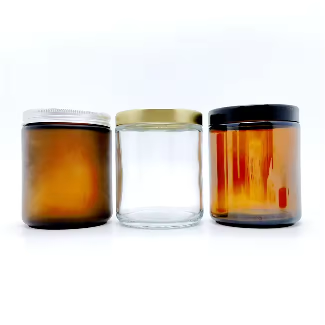 Empty Cosmetics Packing Brown Amber Glass Jar 20g 30g 50g With Lid