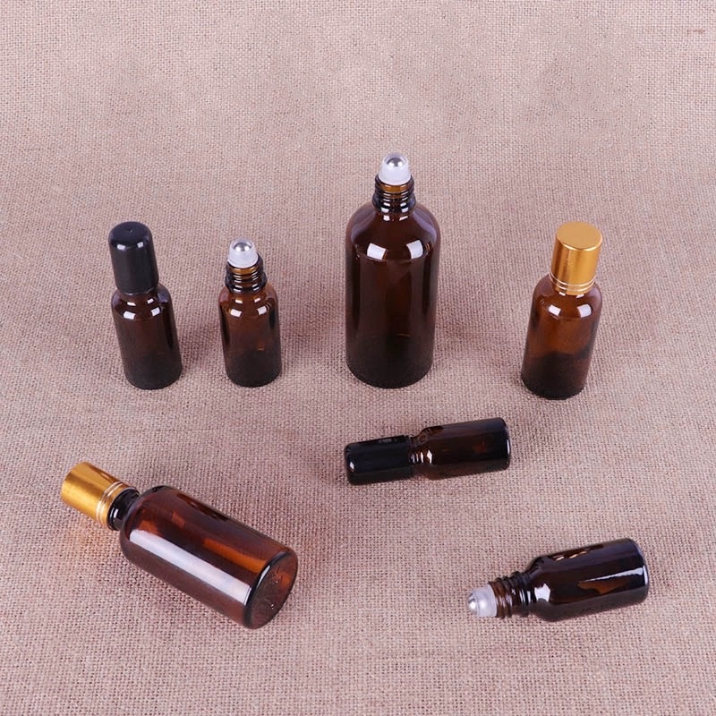 Perfume Roller Clear 100 Ml Amber Glass Brown Roll on 10ml Glass Customized Cosmetic Bottle for Skin Care Essential Oil