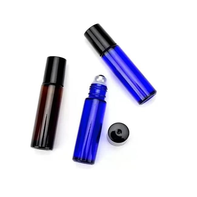 Wholesale Round Glass Luxury Light Travel Portable 5 Ml 10 Ml Essential Oil Roll on Bottle