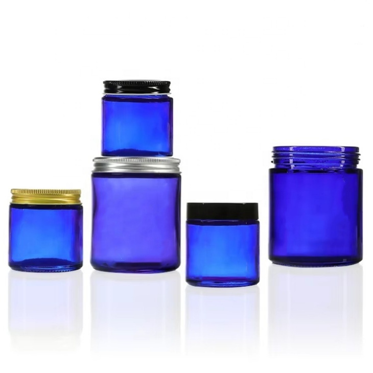 30g 50g 200g 250g Glass Jars White Black Gold Round Empty Frosted Amber Clear Cream Glass Cosmetic Jar Packaging