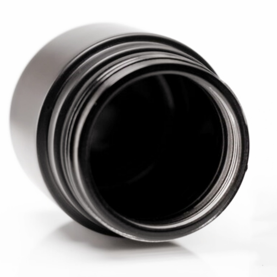 Factory Wholesale Smell Proof Matte Black Herb Glass Jar Child Resistant Packaging Jar With CR Lid