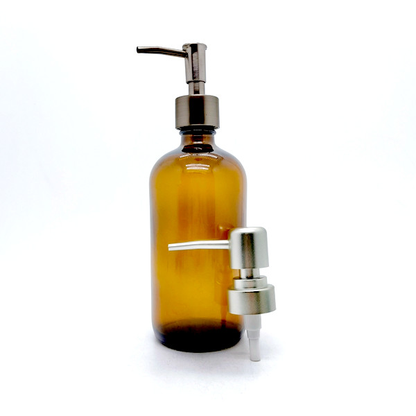 Glass Lotion Bottle Pump Bottle 8oz 16oz 250ml 500ml Amber Brown Boston Round Glass Oil Spray Bottle With Trigger