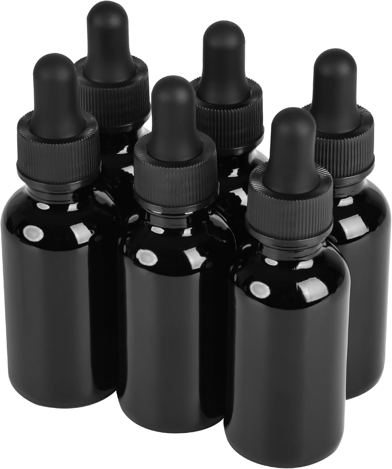 Wholesale Empty 5ml 10ml 15ml 20ml 30ml 50ml 100ml Skin Care Essence Glass Black Essential Oil Bottle With Dropper
