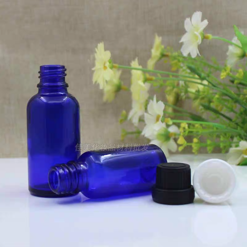 5ml 10ml 15ml 20ml 30ml 50ml 100ml Blue Glass Essential Oil Sample Bottles Vials With Orifice and Cap for Perfume Aromatherapy