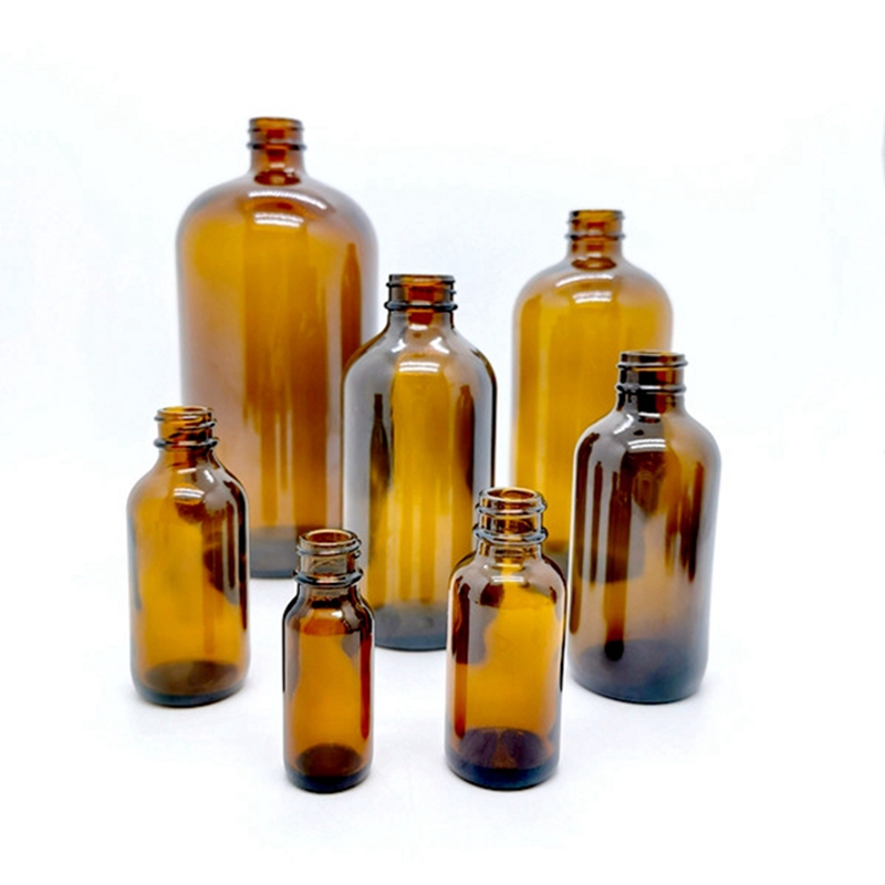 15ml 30ml 60ml 120ml 250ml 500ml 1000ml Clear Brown Boston Round Glass Bottles With Black Plastic Cap Factory Price Factory Price