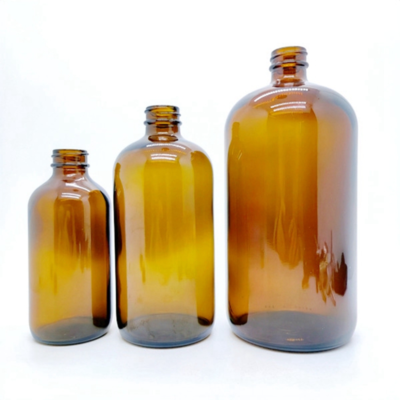 Empty clear Amber 4 oz 1 oz 2oz 4oz 15ml 30 ml 60ml 120 ml boston Round Bottles With Dropper for Essential Oil Glass Factory Price Glass Jar Glass Bottle lower price