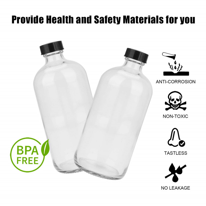 1/2OZ 1OZ 2OZ 4OZ 8OZ 16OZ 32OZ 120ml Frosted clear boston Round Glass Bottle