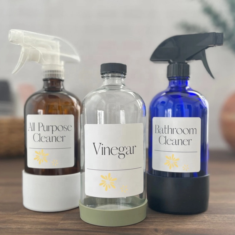 Wholesale Glass Boston Bottle Transparent Spray Gun Spray Bottle 240ml 480ml Reagent Bottle