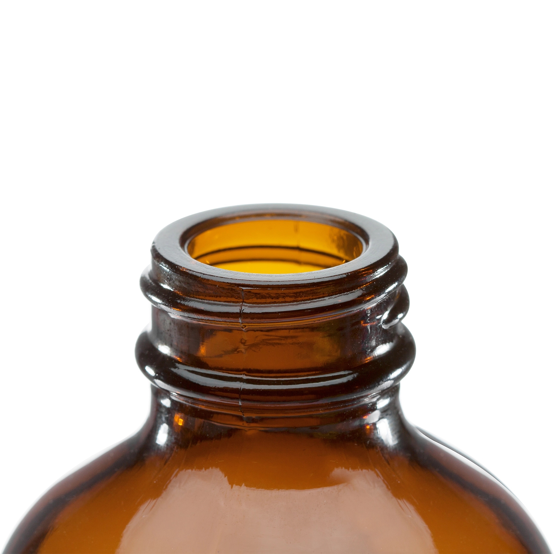 U-Pack 12 4 oz Boston Round Amber Glass Bottles 30ml Capacity With Black Ribbed Cap Beverage Screen Printing Surface Handling