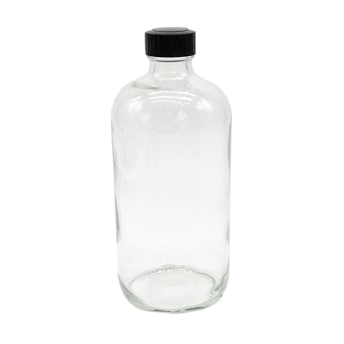 In Stock 60ml 2oz Boston Round Beverage Glass Bottle With Twist Lid 30ml Volume Screen Printing Screw Cap Sealing