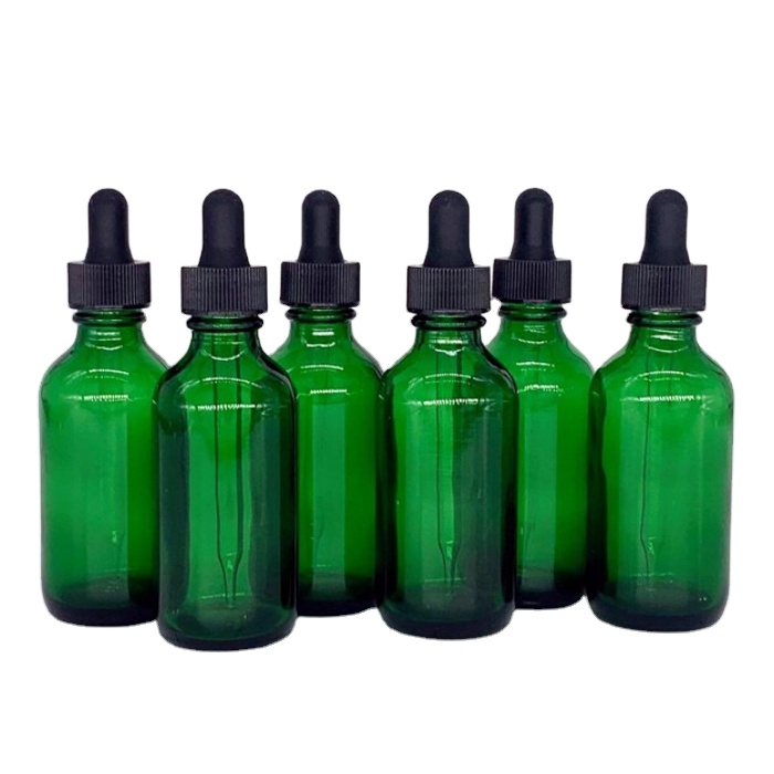 Customized Perfume CanRound Glass Bottles 30 50 Ml Green Glass Bottles for Essential Oil Hot Sale Cheap Essence Bottle