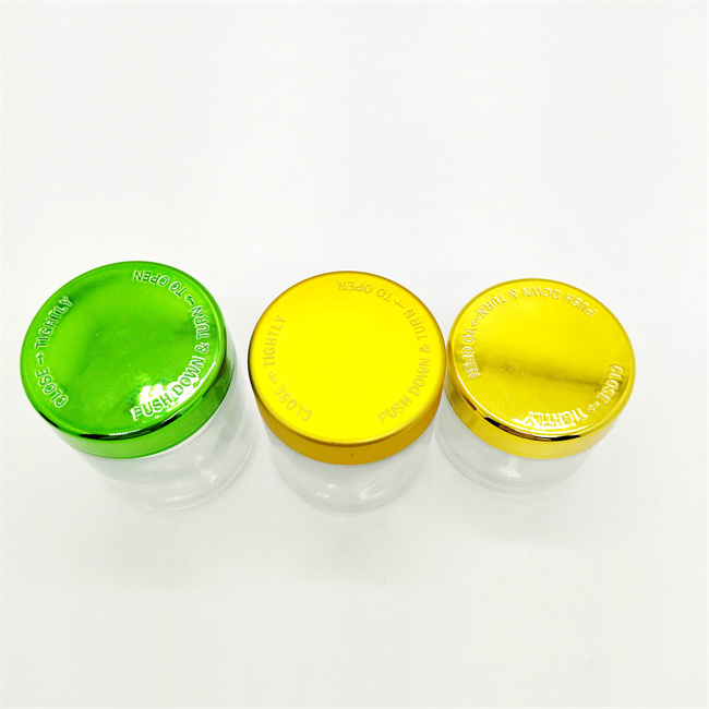 1oz 2oz 3oz 4oz Custom Flower Stash Smell Proof Container Wide Mouth Child Proof Glass Jar With Child Resistant UV Metal Cap