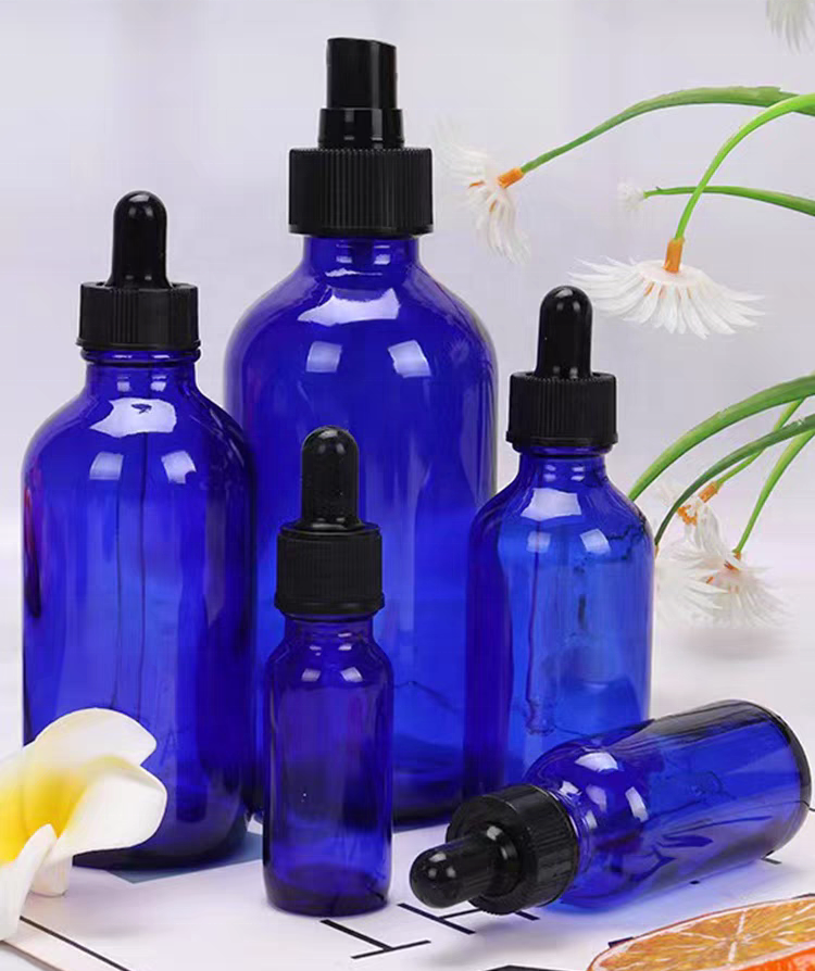 Clear Blue Amber Green 15ml 30ml 60ml 120ml Boston Round Glass Dropper Bottle 1oz 2oz 4oz 8oz 16oz Essential Oil Bottles