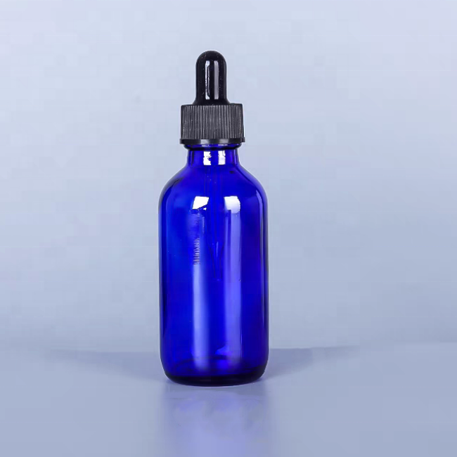 Boston Bottle 60ml Glass White Amber Blue Cosmetics Empty Essential Oil Face Serum Glass Dropper Bottles With Dropper