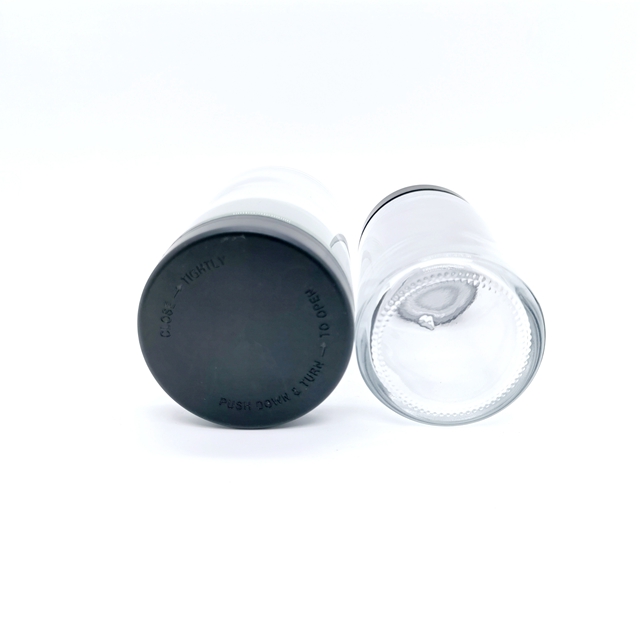 1oz 2oz 3oz 4oz Custom Design Flower Stash Smell Proof Container Airtight Child Proof Glass Jar With Child Resistant Cap