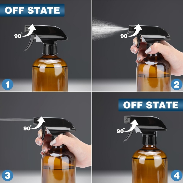 Refillable 4oz 8oz 16oz 32oz 17oz Containers Amber Glass Spray Bottles With Silicone Sleeve for Essential Oils