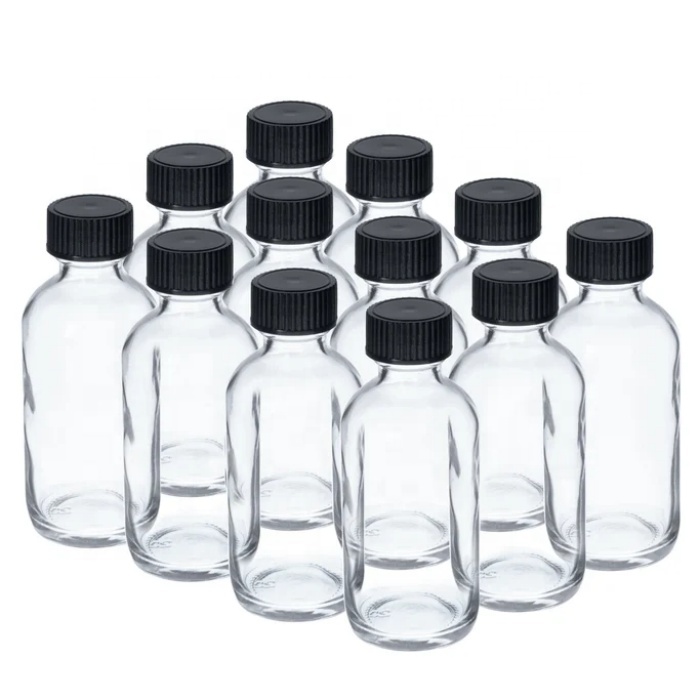 Boston Bottle Clear Blue Amber Green Glass Bottle With Bakerlite Lid