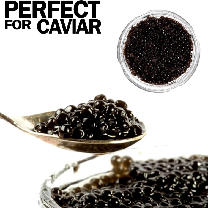 Empty Storage Jars Airtight Caviar Jar 1 oz / 28 g  Small Mini Glass Jars With Tin Lids for Spices, Honey, Jam, Jelly, Candy
