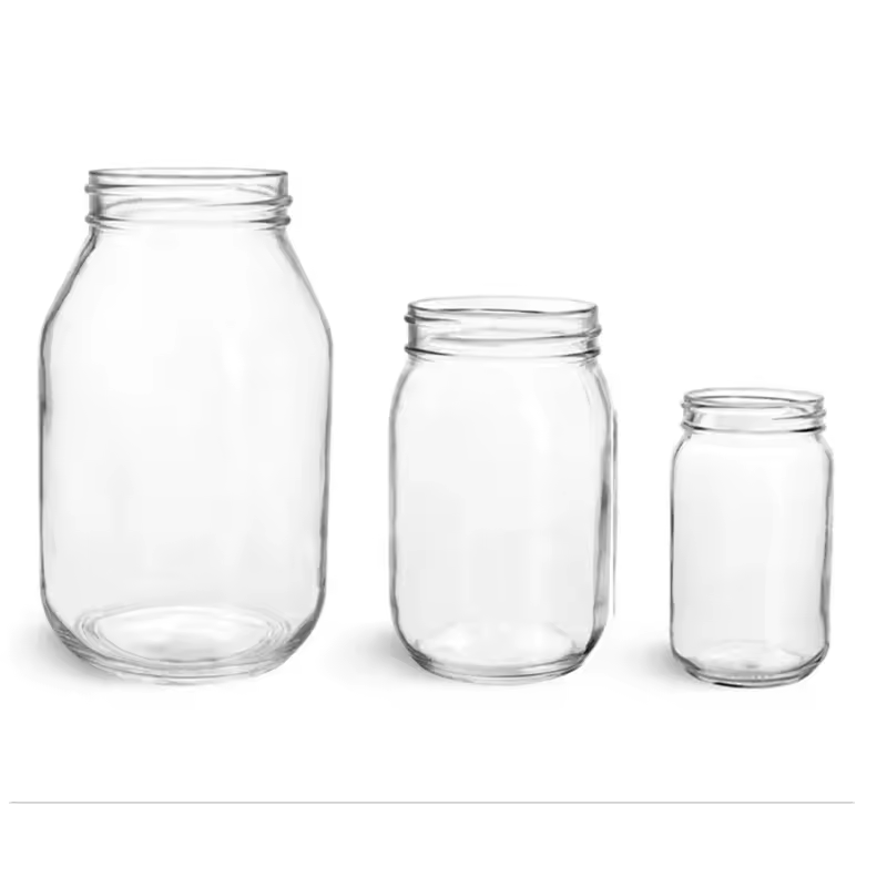 Glass Mayo Jar 4 Oz 8oz 12 Oz 16 Oz 32 Oz 300ml Glass Mason Jar With Metal Lid Wide Mouth Canning Jam Jar