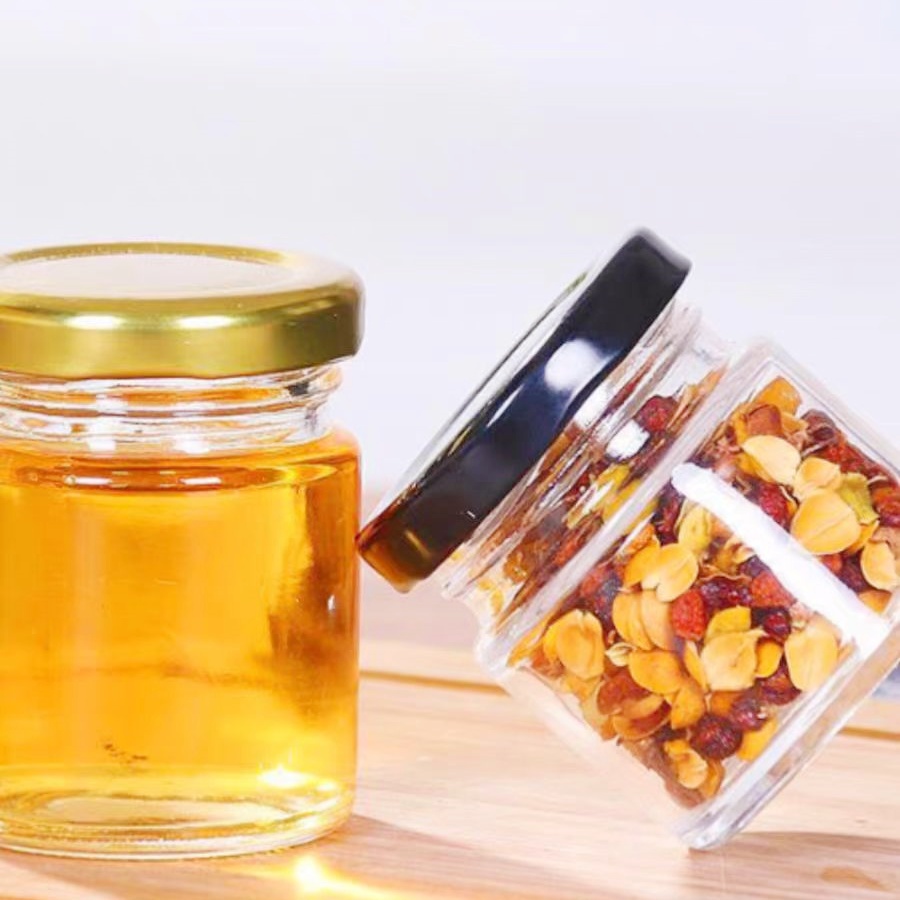 Hot Sale 25ml 1.5oz 50ml 100ml 150ml  Mini Round Spice Pickle Jam Jelly Bottle Food Storage Container Honey Jar Glass