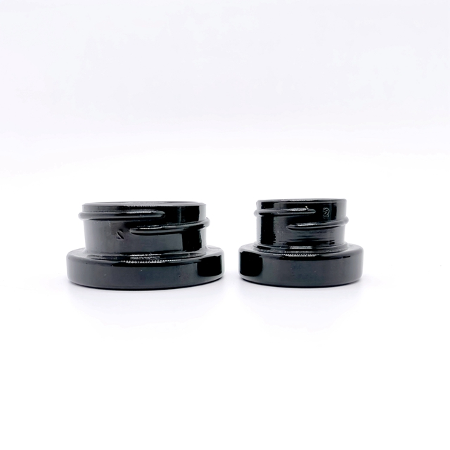 5ml 5g Small Glass  Screw Seal Tight Cr Glass Jar Extracts Concentrate Container With Black Lid