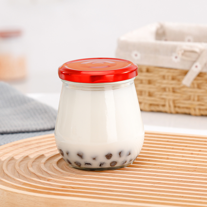 100ml 200ml 250ml 300ml Empty Pudding Glass Jar Bird's Nest Bottle With Screw Tin Lid