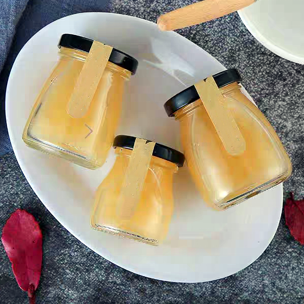Mini Yogurt Glass Jar Pudding Glass Bottle 50ml 75ml Pudding Glass Jar With Lid