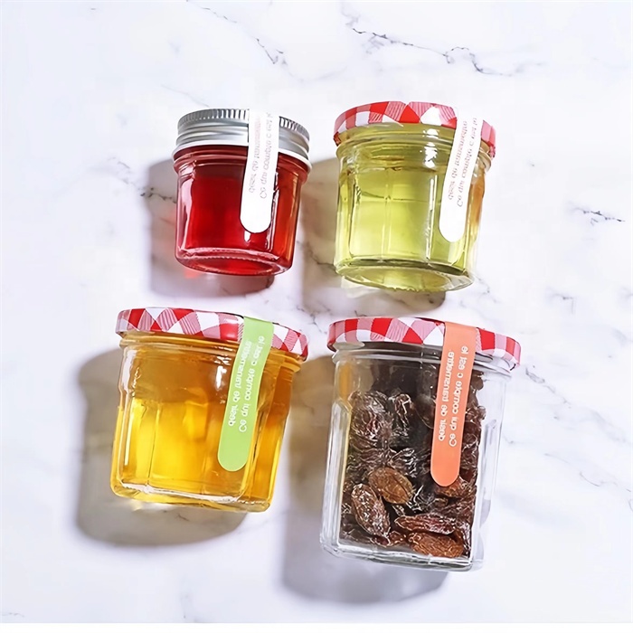 Wide Mouth 1oz 2oz 4oz 6oz 8oz Clear Food Storage Blueberry Preserves Honey Jars With Metal Lids