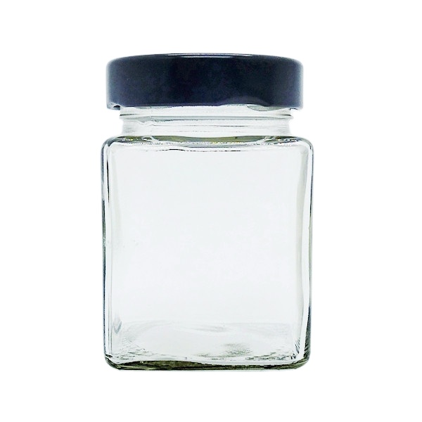 Factory Food Packaging Jars Wholesale Square Shape Glass Jar With Deep Twist off Lid Factory