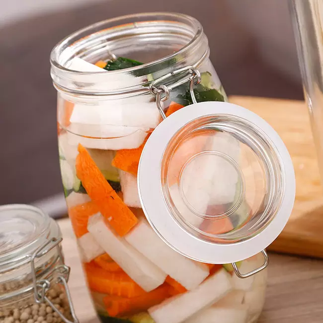 88 Oz Food Storage Jars Square - Storage Containers With Clear Sealed Cord Clip Fasteners for Kitchen Canned Cereal Pasta