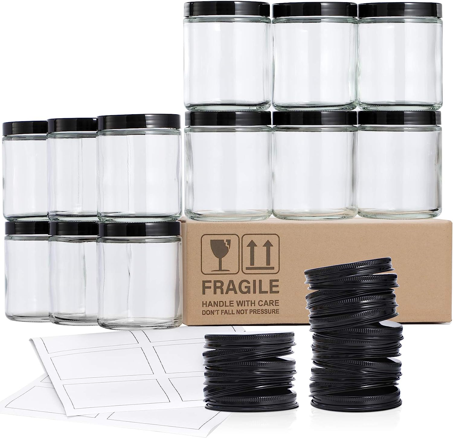 8oz 240ml Amber Glass Candle Jars With Lids in Bulk Candle Making Container