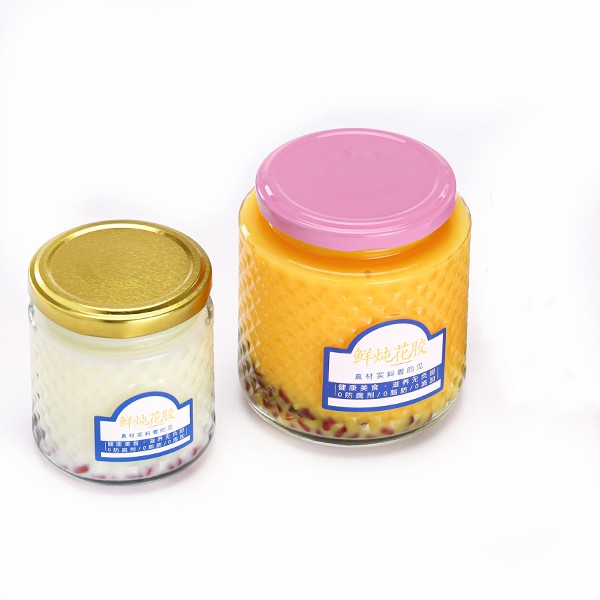 Clear Round Vertical Strip Glass Jar With Easy Open Lid for Bird Nests-Empty Glass Container Bottle