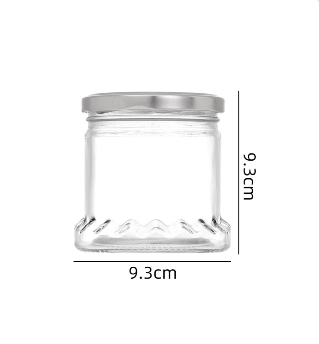 Unique Shape Clear 45ml 75ml 100ml Glass Honey Bird Nest Jar Jam Jar Pickles Bottle With Metal Lid