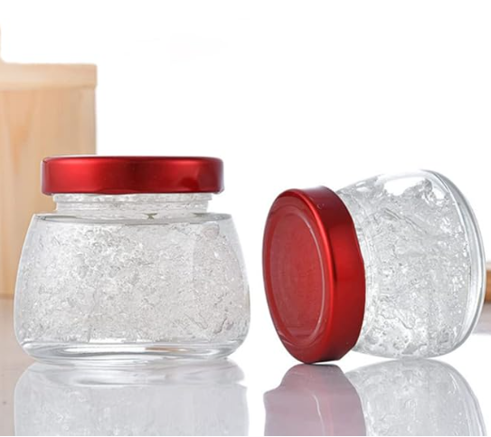 Clear Mini Round Bird Nest Glass Jar 50ml 75ml Caviar Sauce Recycled Bird Nest Glass Bottle Nest Packing Glass Bottle With Lid