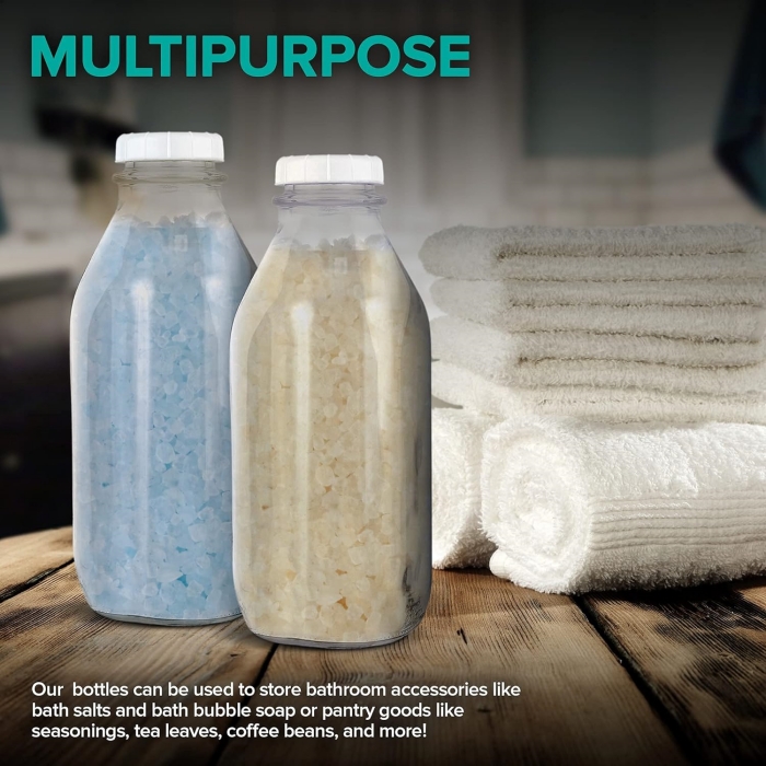 1 Liter Glass Milk Bottles 32 Oz Milk Jars With Lids  Food Grade Glass Bottles for Milk, Buttermilk, Honey, Maple Syrup, Jam