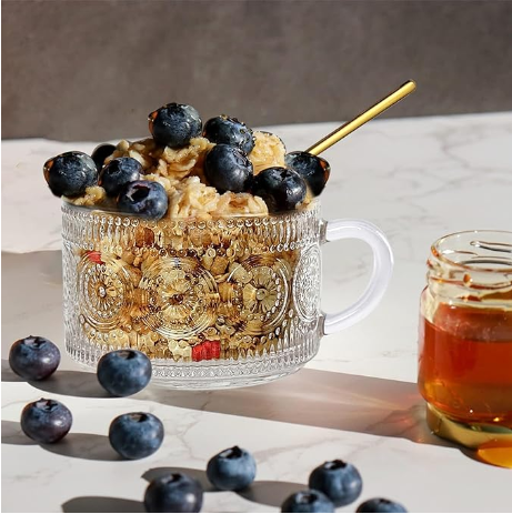 Sunflower Embossed Gold Coffee Cup Ins Style Nordic Transparent Glass Cup High Beauty Milk Cup With Handle